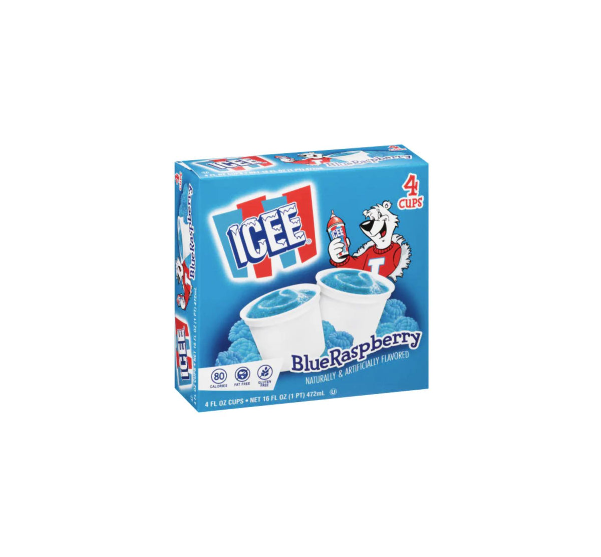 ICEE Freeze, Blue Raspberry - 4 pack, 4 fl oz cups