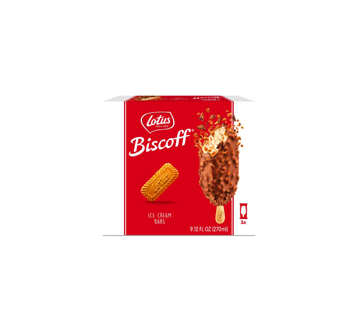 Biscoff Milk Chocolate Ice Cream Cookie & Cookie Butter 3 Pack 270ml