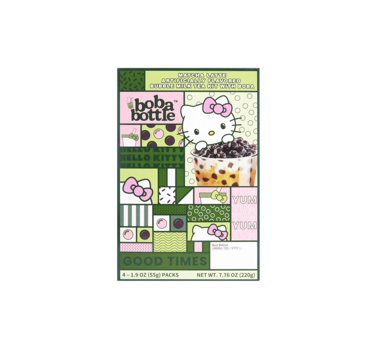 Hello Kitty Matcha Latte Boba Milk Tea Kit - 4 Pack 220g – La Casita ...